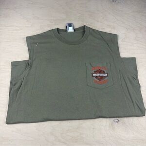 Harley-Davidson Men's Olive Sleeveless Shirt